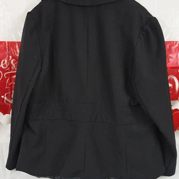 First Option Too Elegant Black Women's Blazer Lined Size 16W (W365) - Picture 7 of 9